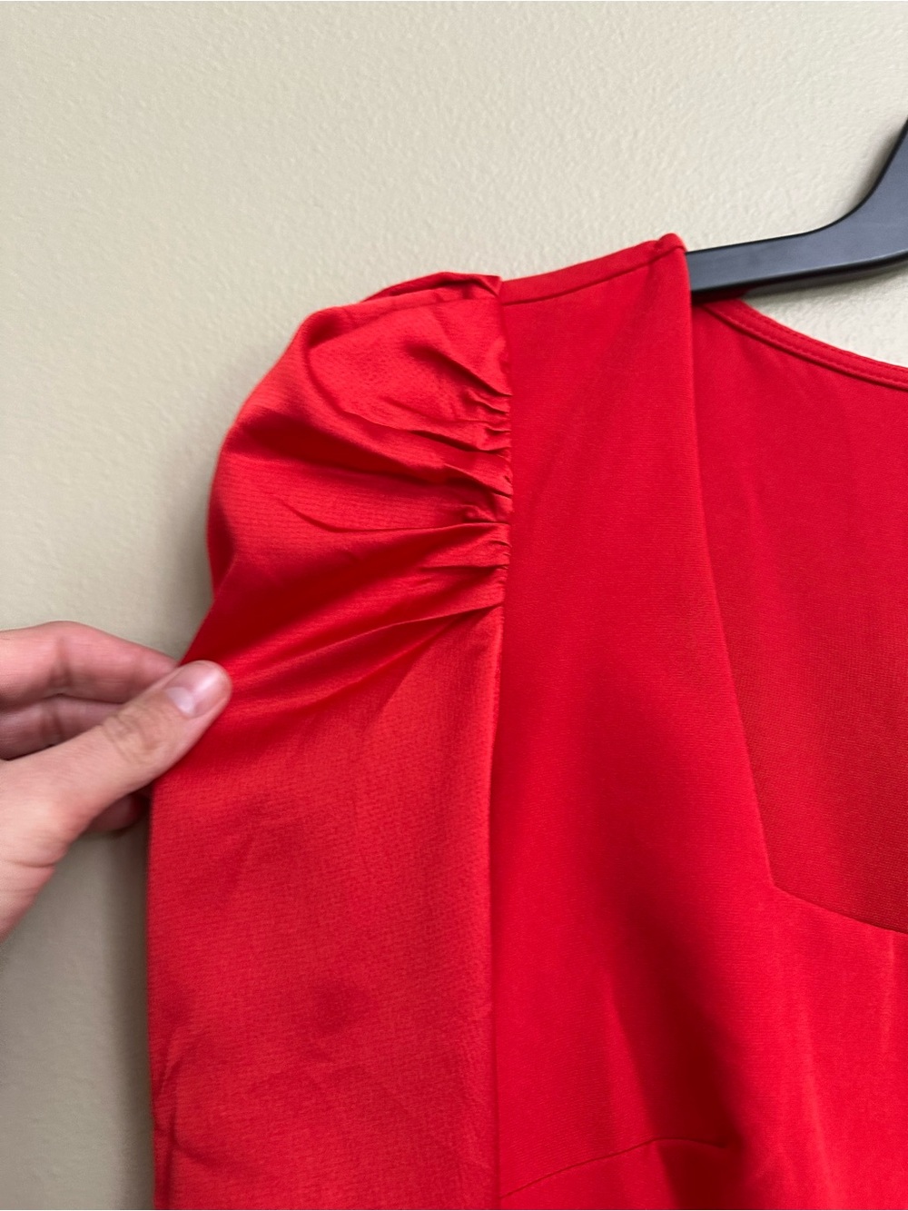 NWT Lulu's Longtime Crush Red Puff Shoulder Long Sleeve Mini Dress - Picture 7 of 13